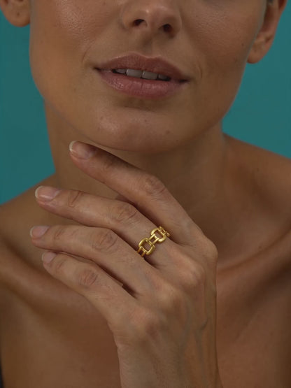 IXIA by GIVA Core Gold Plated Ring (Size 18)