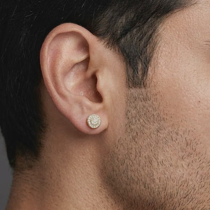 Golden White Ice Stud For Him