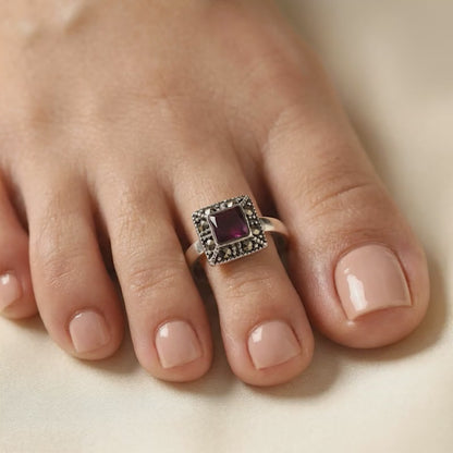 Oxidised Silver Charvi Toe Rings