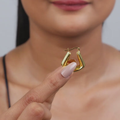 Golden Chef's Kiss Hoop Earrings