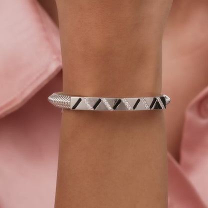 Silver Gleaming Aura Bracelet For Him/Her