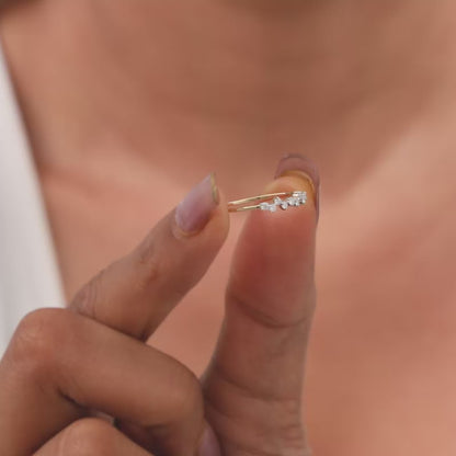 Gold Shimmering Lab Grown Diamond Ring