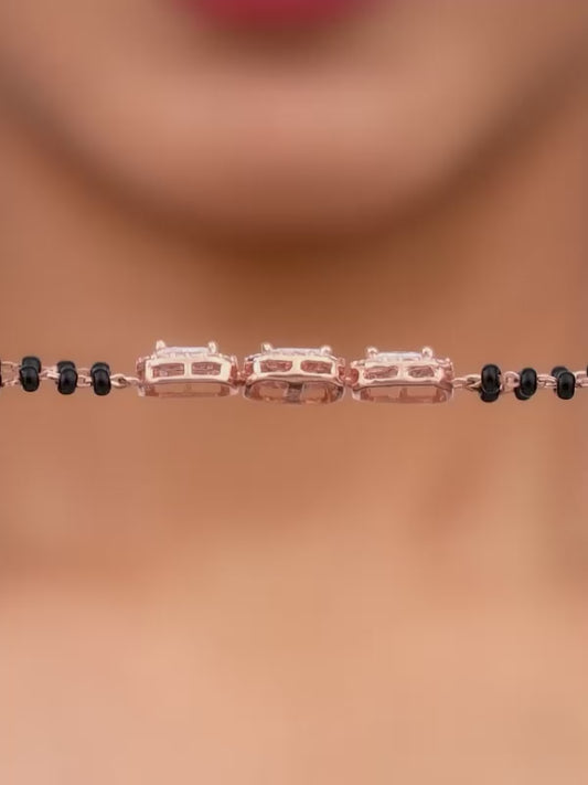 Rose Gold Zircon Radiant Mangalsutra Bracelet