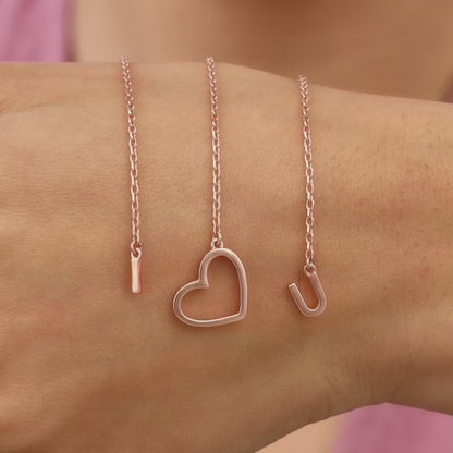 Rose Gold U&I Heart Necklace