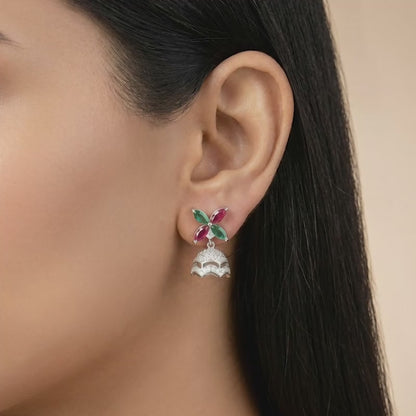 Silver Chandrika Jhumki