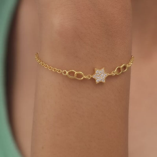 Golden Dazzling Star Bracelet