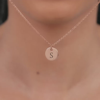 Rose Gold Personalised Classic Initial Pendant with Link Chain