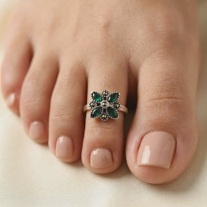 Oxidised Silver Tanvi Toe Rings