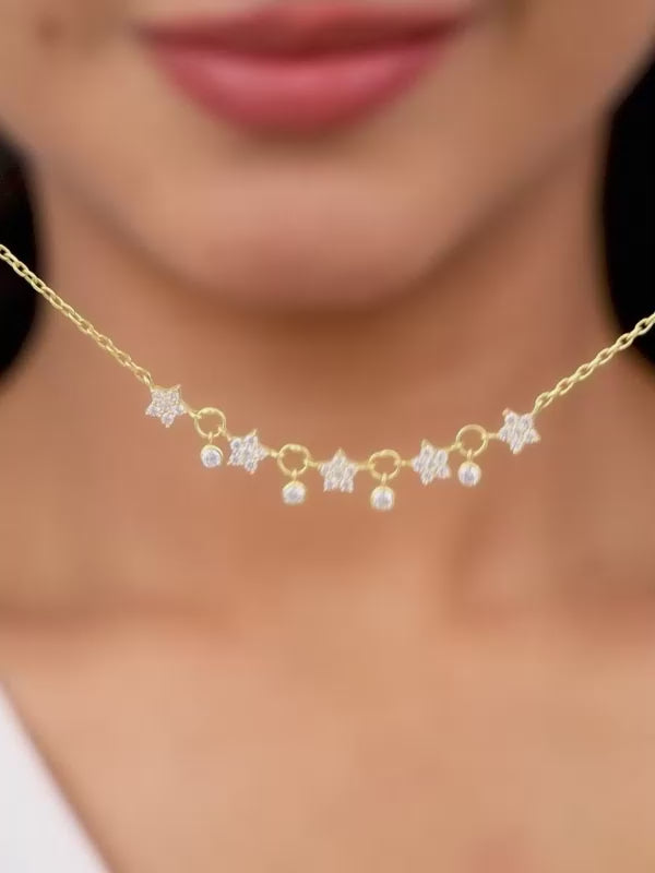 Golden Floral Serenade Necklace