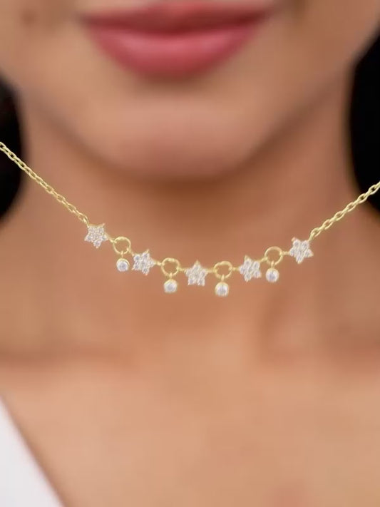Golden Floral Serenade Necklace