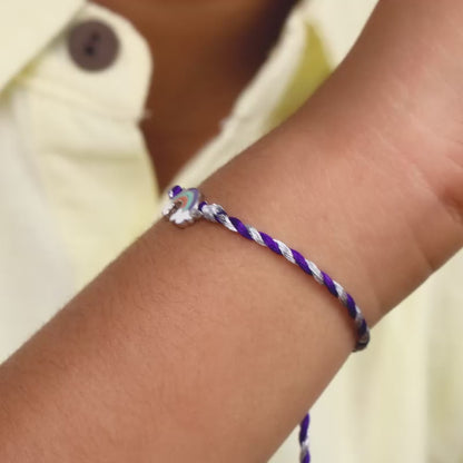 Silver Colourful Rainbow Rakhi  for Kids