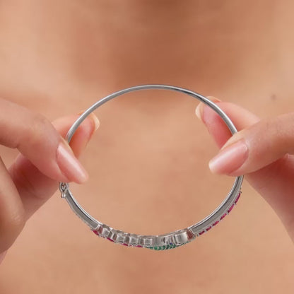 Silver Blooming Peacock Bracelet