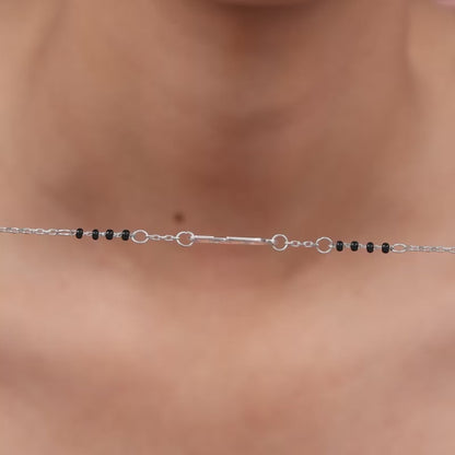 Silver Personalised Signature Initial Mangalsutra Bracelet