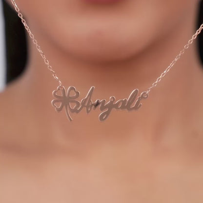 Rose Gold Personalised Serendipity Clover Necklace