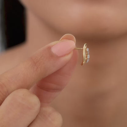 Gold Whisper Drop Lab Grown Diamond Studs