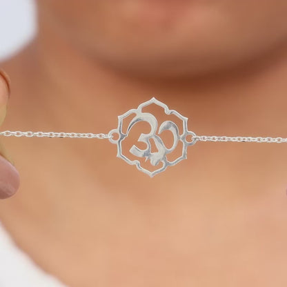 Silver Om Namo Bracelet Rakhi