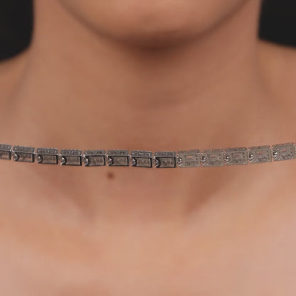 Silver Baguette Cut Tennis Bracelet