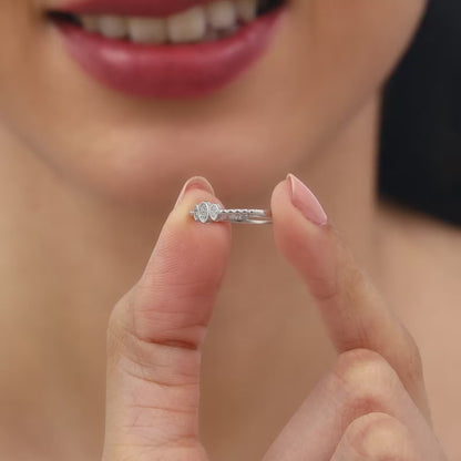 Silver Elliptical Trio Ring