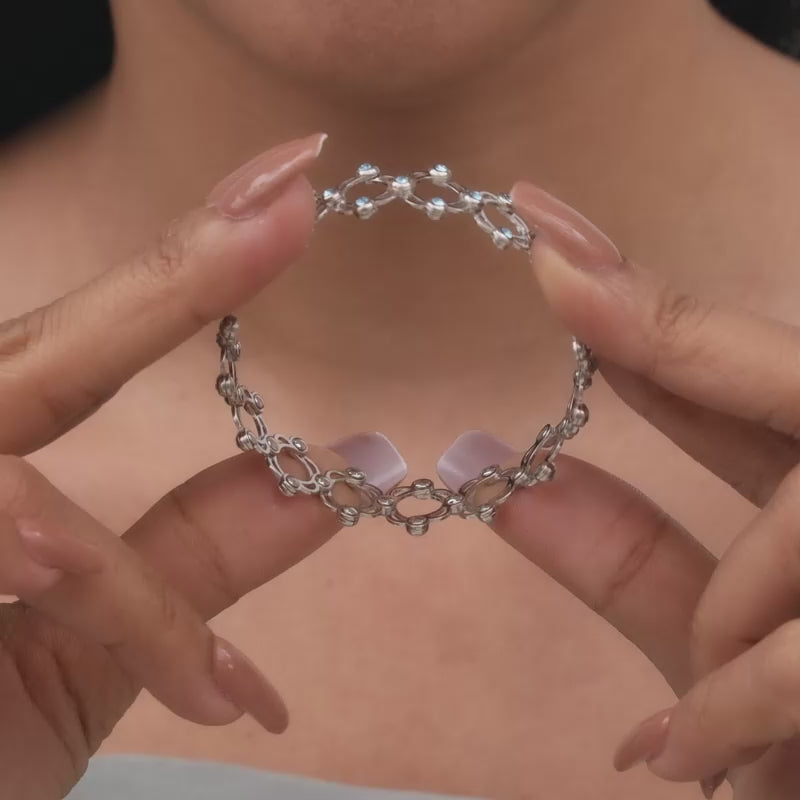 Exclusive Baguette Diamond Haathphool Ring Bracelet