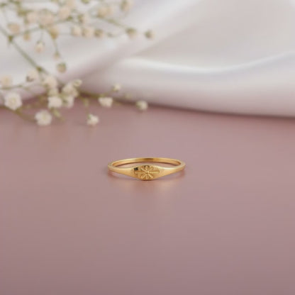 Golden Floral Promise Ring