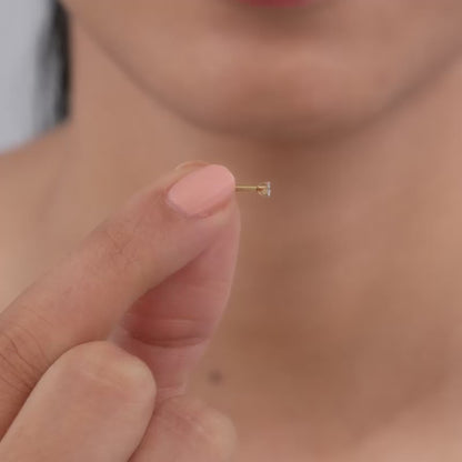 Gold Grace Solitaire Lab Grown Diamond Nosepin