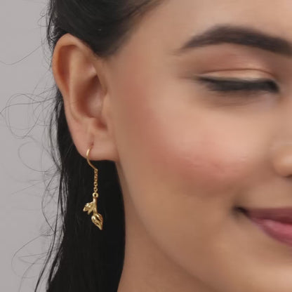 Bhumi Golden Brahma Kamal Dangler Earrings
