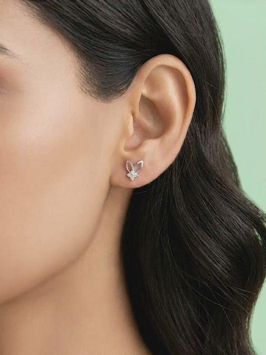 Silver Rabbit Stud Earrings