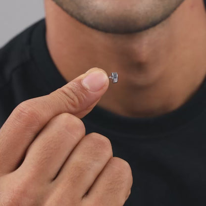 Silver Midnight Dot Stud For Him