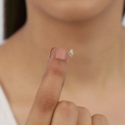 Gold Supernova Diamond Nose Pin