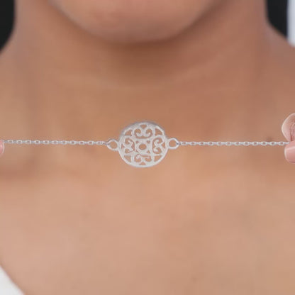 Silver Circular Mandala Bracelet Rakhi