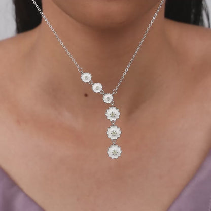 Silver Retro Lariat Necklace