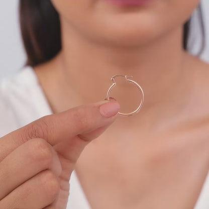 Rose Gold Work Hoop Earrings