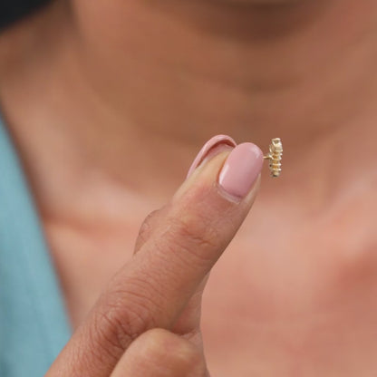 Gold Lotus Petals Lab Grown Diamond Earrings