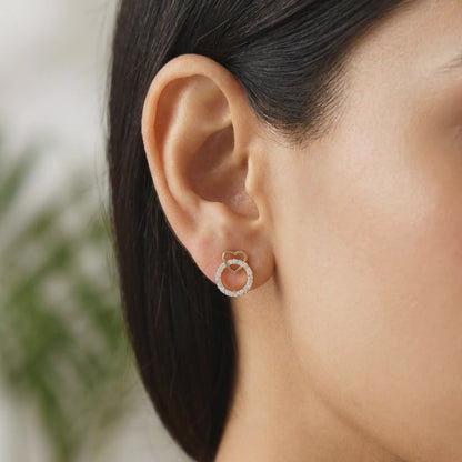 Rose Gold Love Orbit Lab Grown Diamond Earrings