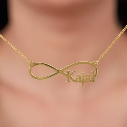 Golden Personalised Infinity Name Necklace