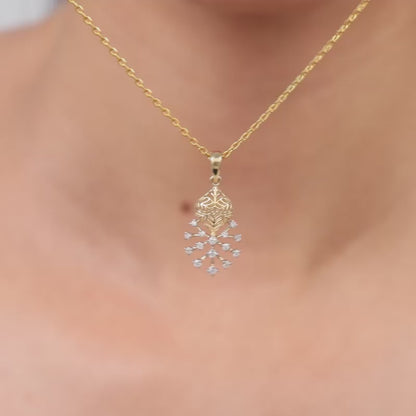 Gold Fireworks Lab Grown Diamond Pendant