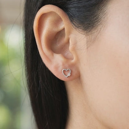 Silver Beloved Stud Earrings