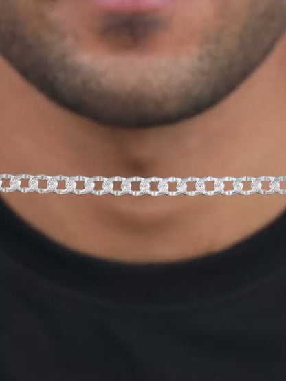 Silver Sleek Iced Bracelet For Him