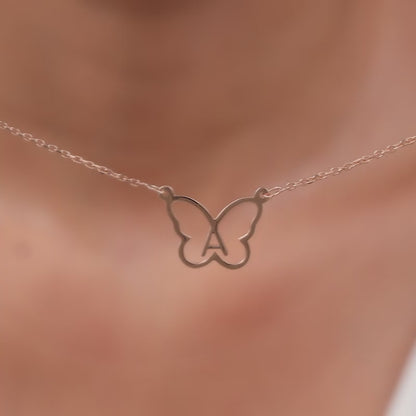 Rose Gold Personalised Like a Butterfly Necklace