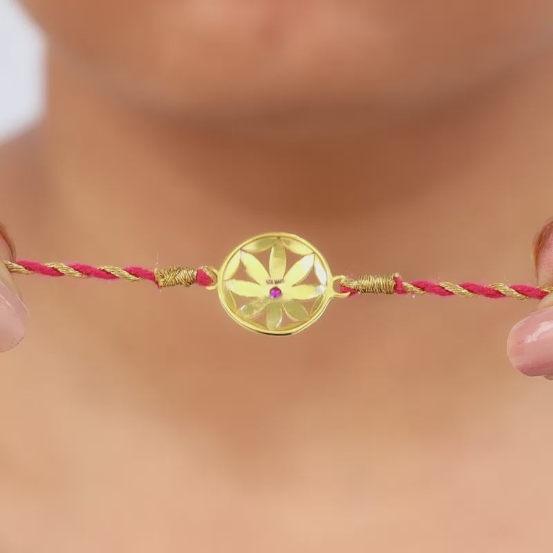 Golden Flower Mandala Rakhi