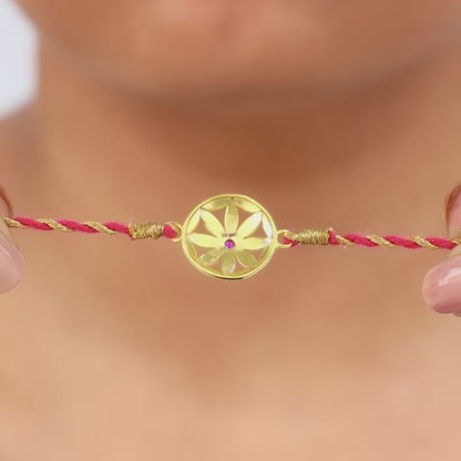 Golden Flower Mandala Rakhi