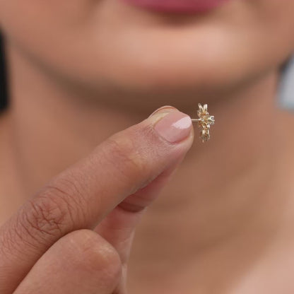 Gold Celeste Bloom Lab Grown Diamonds Earrings
