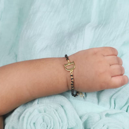 Golden Personalised Initial Nazariya Kids Bracelet (0 - 2 Years)