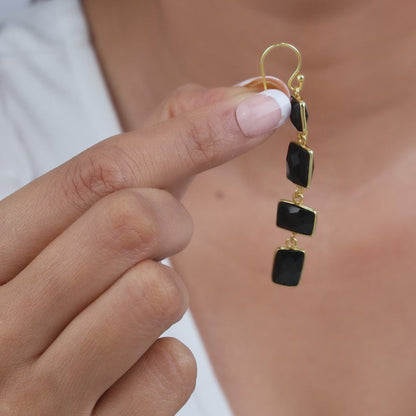 Golden Naga Noir Dangler Earrings