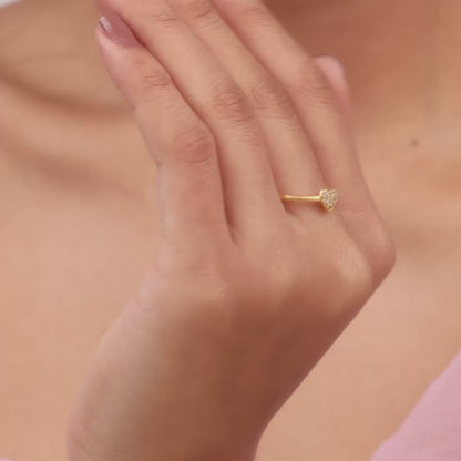 Golden Whimsical Heart Ring