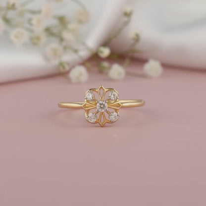 Gold Auraflore Lab Grown Diamond Ring