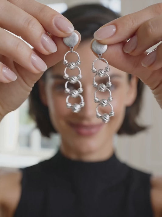 Silver Bejeweled Earrings