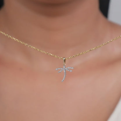 Gold Aurora Dragonfly Lab Grown Diamond Pendant