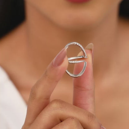 Silver Celestial Cocktail Ring