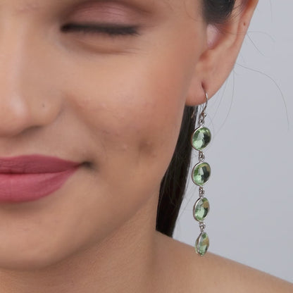 Silver Mint Drop Dangler Earrings